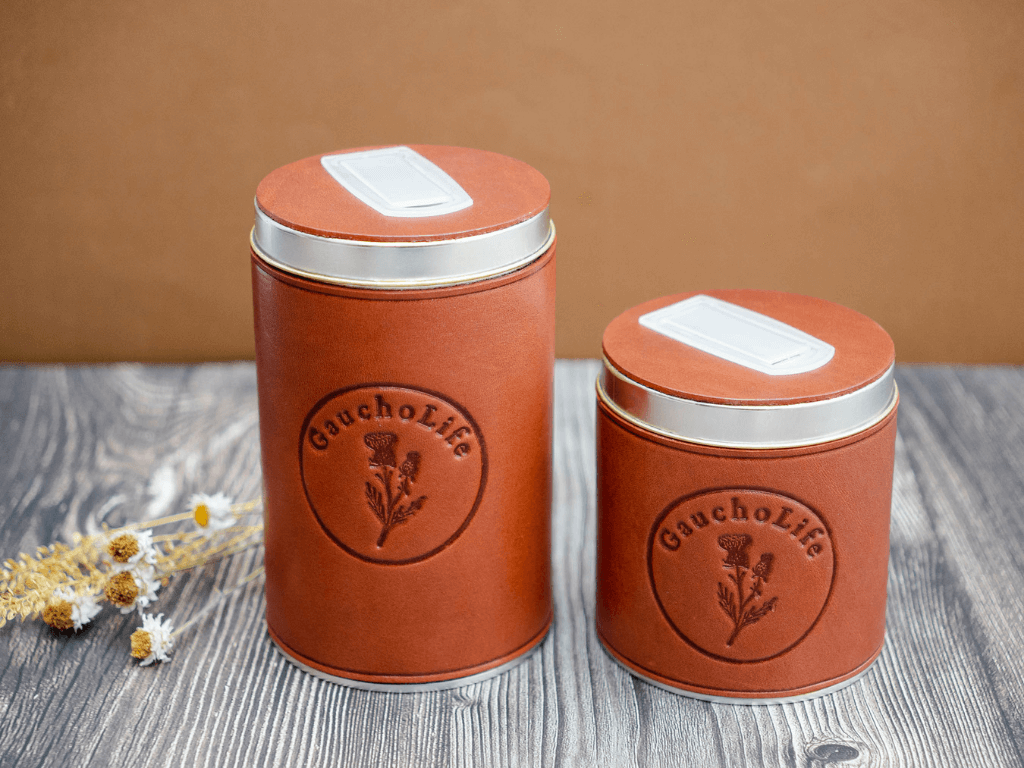 Tan Yerba Mate Container and AzucareraYerba Mate ContainerGaucholife