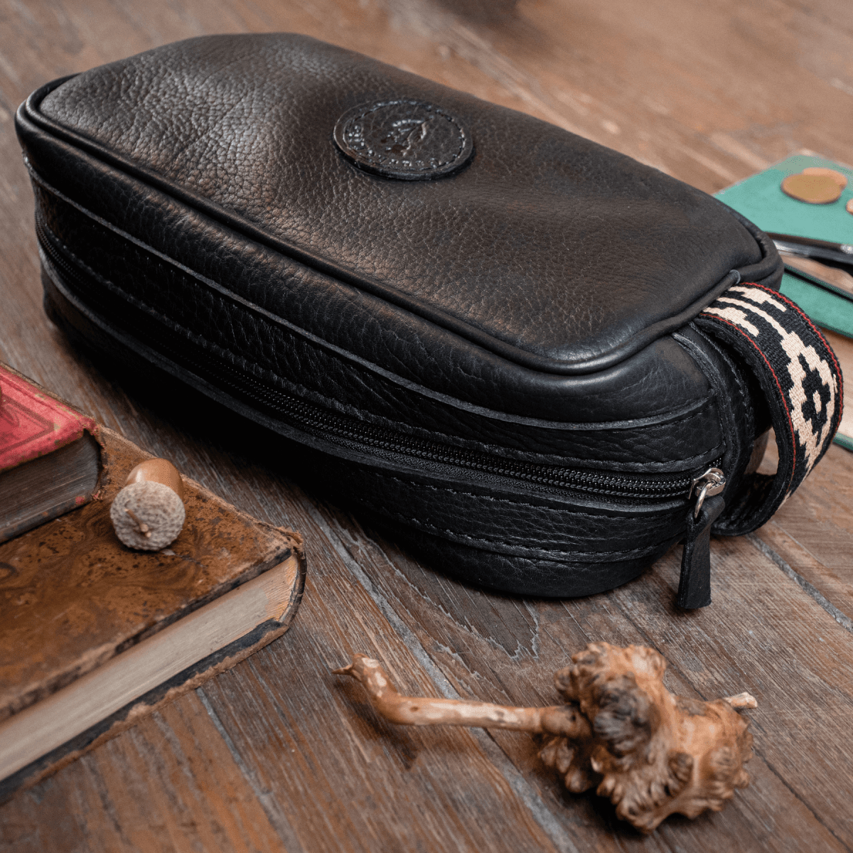 Toiletry Leather BagBlackGaucholife