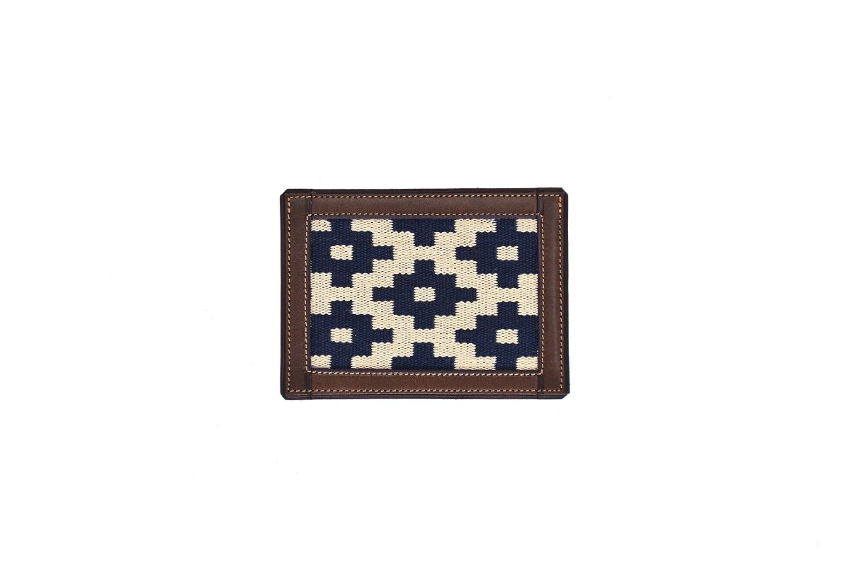 Thin Woven Leather Card Holder (Cross)BrownGaucholife