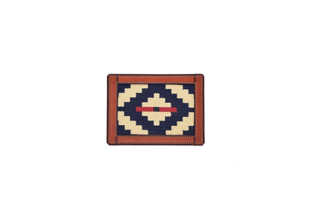 Thin Woven Leather Card Holder (Blue/Red)TanGaucholife