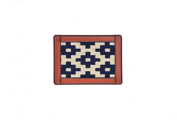 Thin Woven Leather Card Holder (Cross)