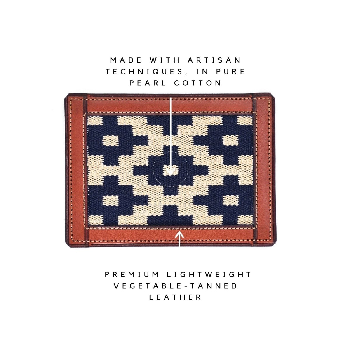 Thin Woven Leather Card Holder (Cross)BrownGaucholife