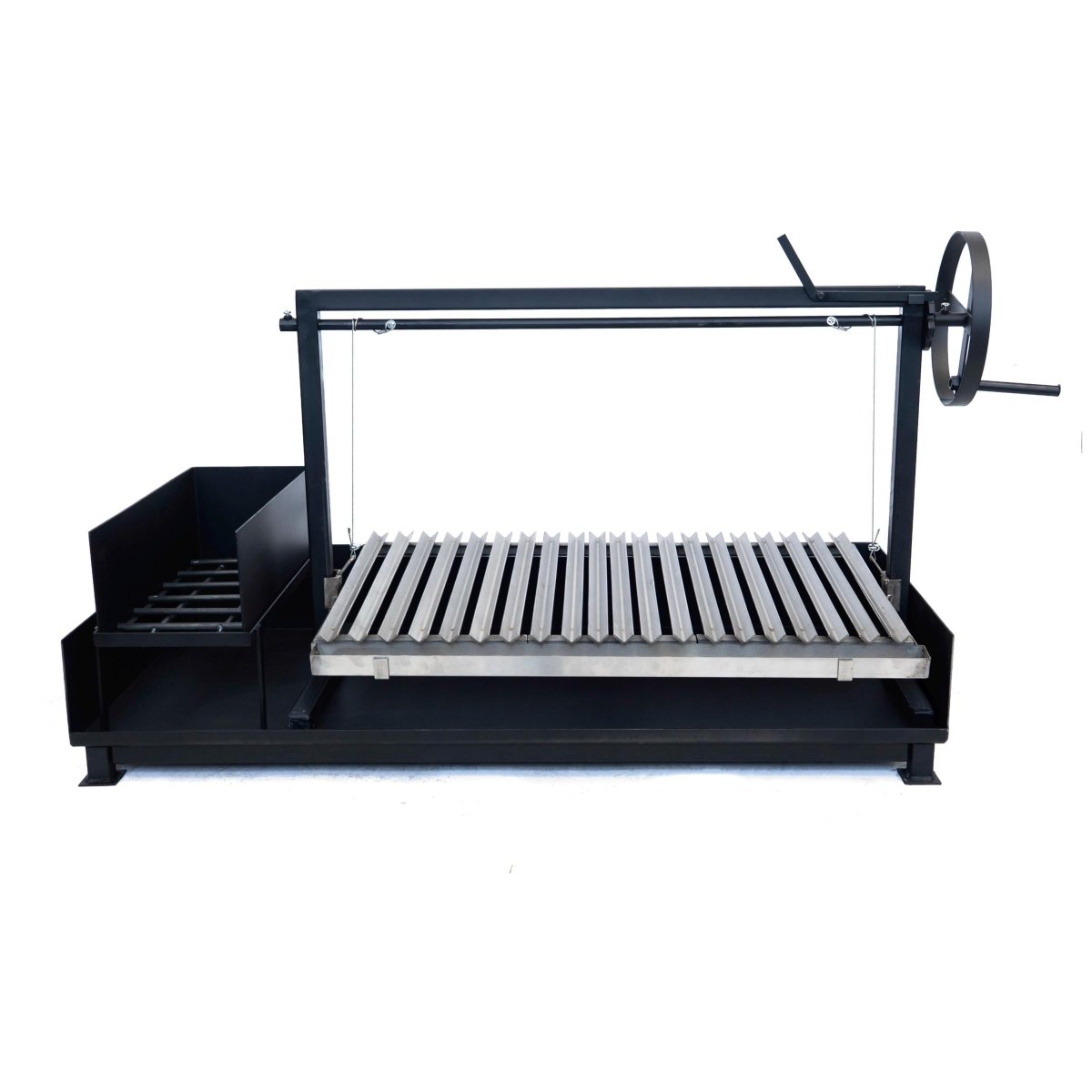 Argentine Inox Medium Santa Maria grill with brasero countertopRound BarsGaucholife
