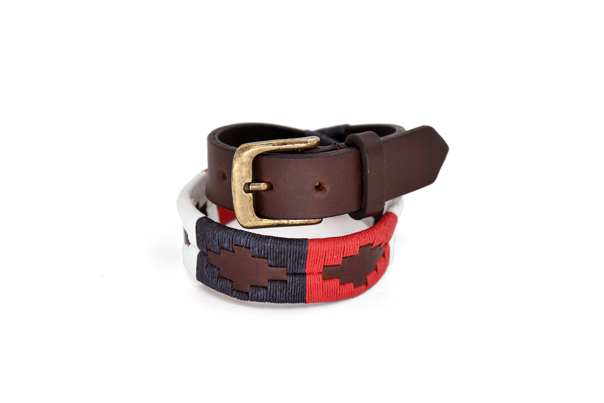 Cinturón Polo bordado (rojo/blanco/azul)