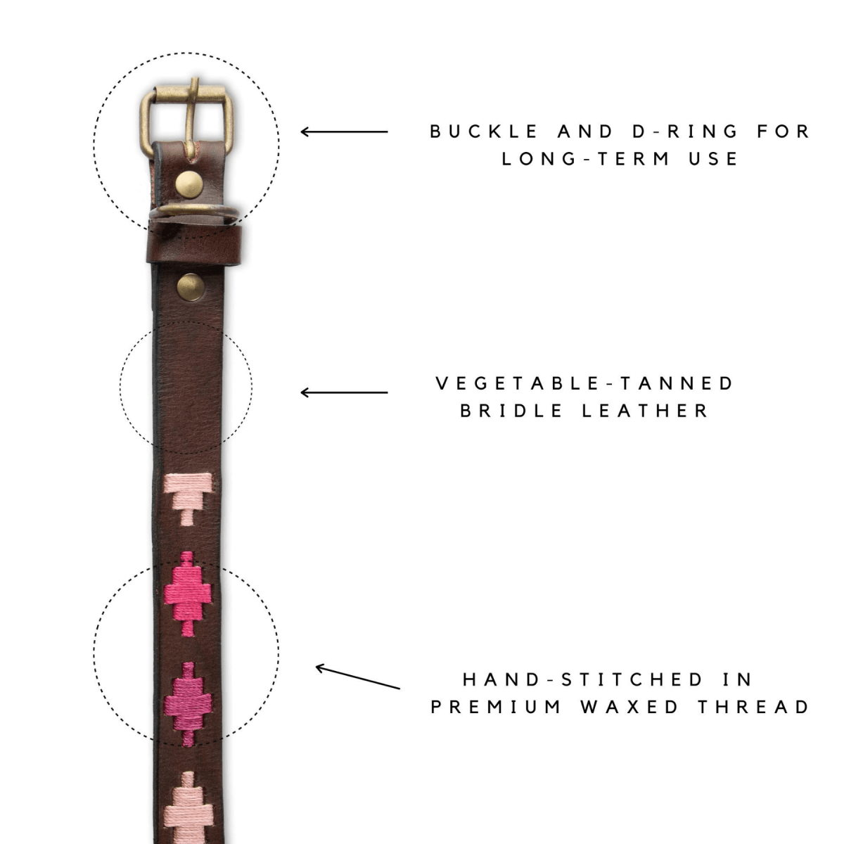 Embroidered Leather Dog Collar (Pinos)XSGaucholife