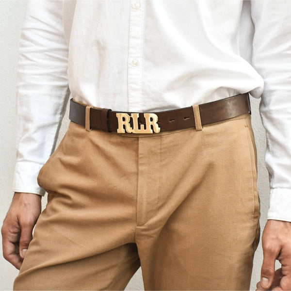 Personalized Leather Buckle Belt