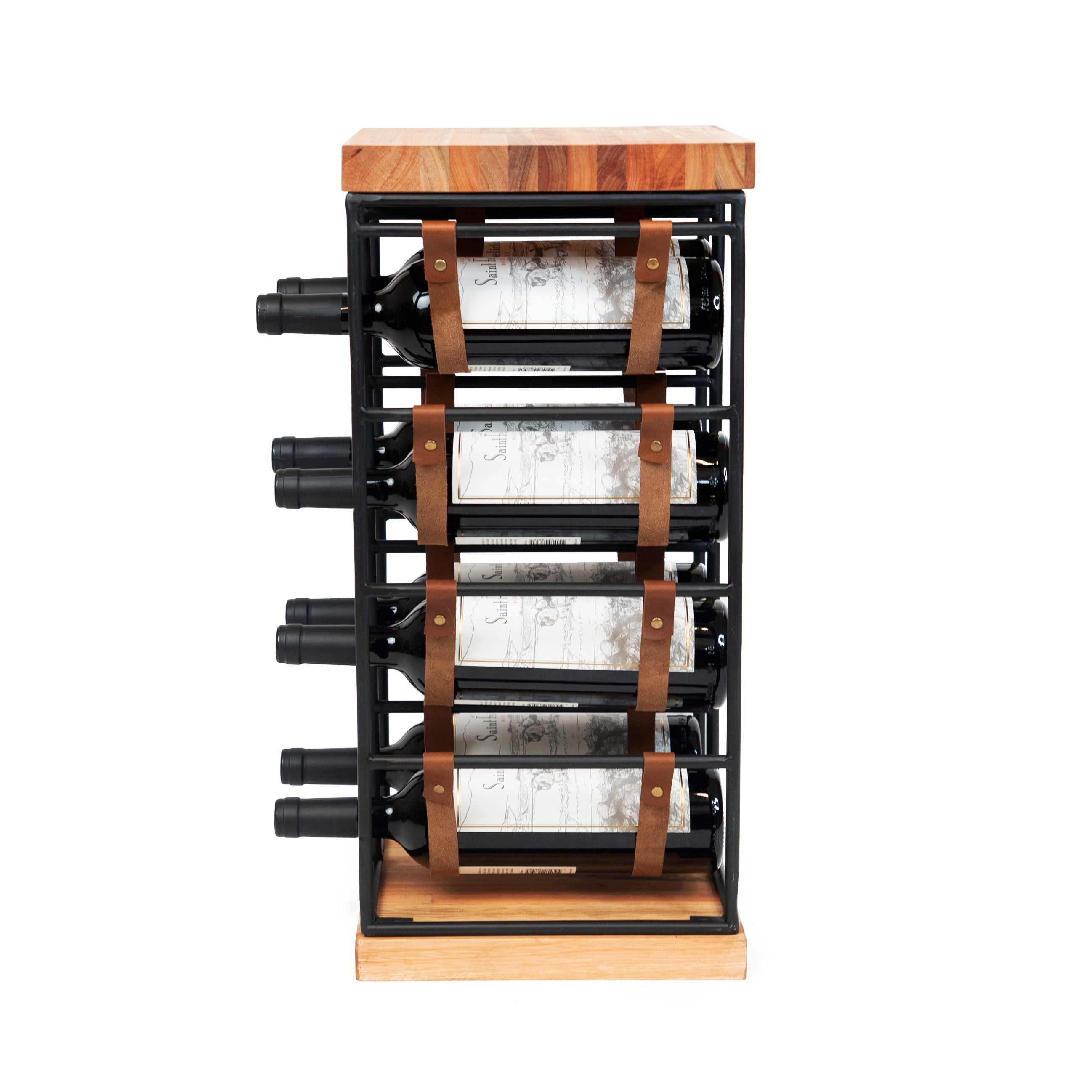 Leather and Iron Wine Rack