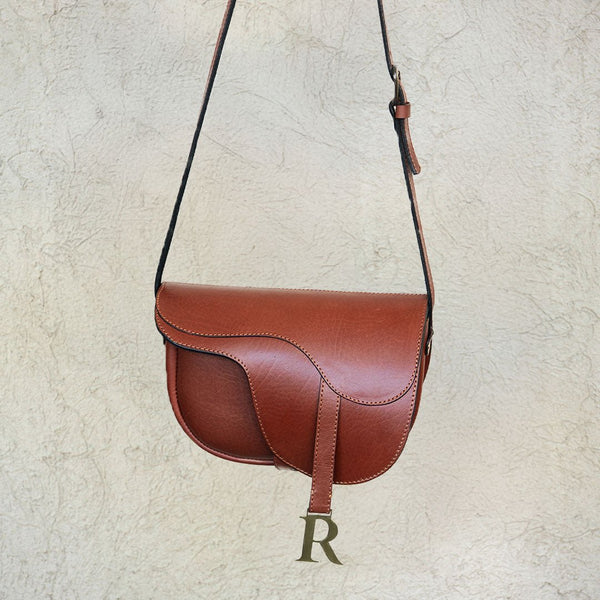Saddle Purse Bag Tan
