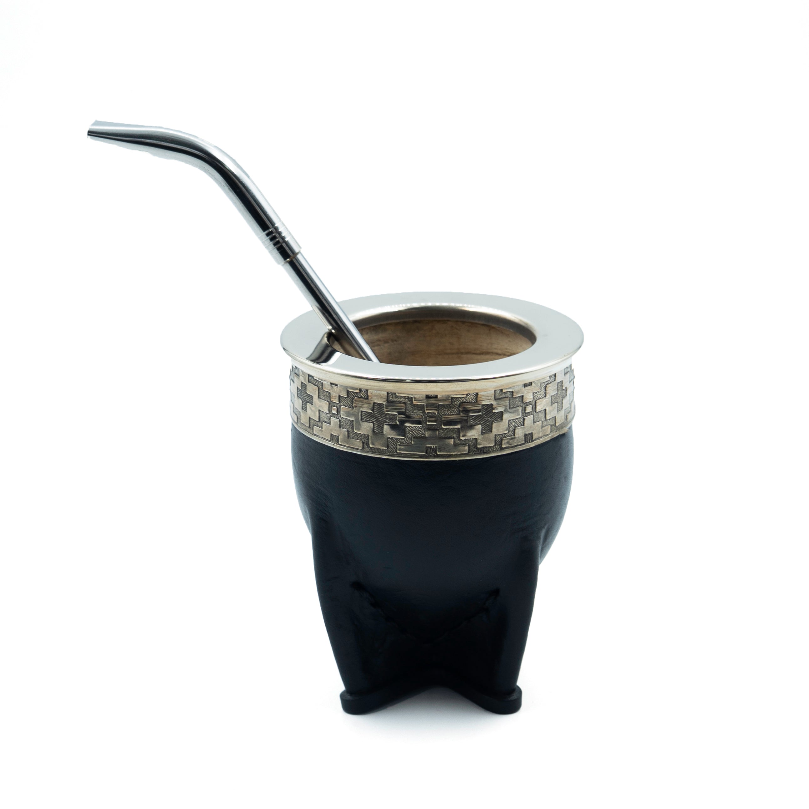 Imperial Mate Gourd with Guarda Pampa Detail Black