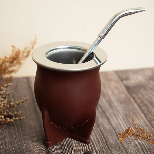 Leather Camionero Inox Cup Brown