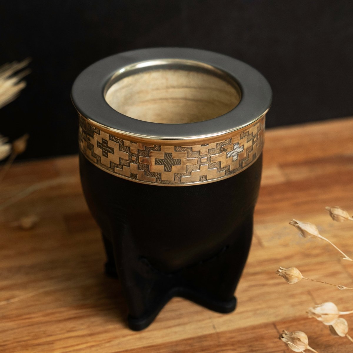 Imperial Mate Gourd with Guarda Pampa Detail BlackGaucholife