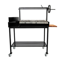 Premium-Grill Santa Maria mit V-förmigen Edelstahlrosten und Wagen