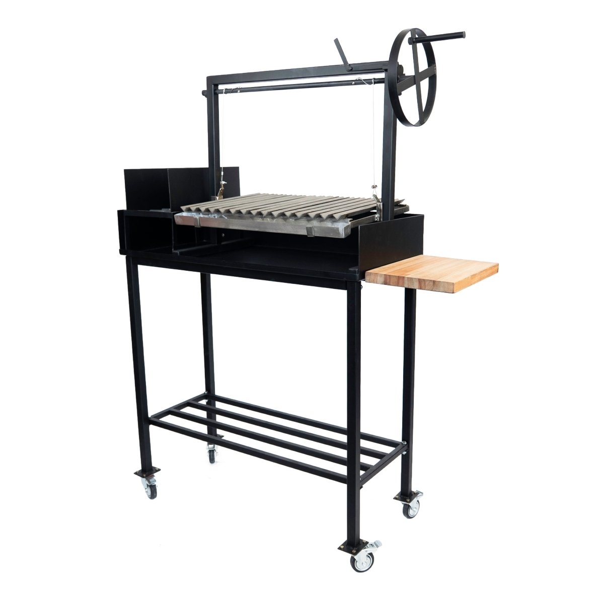 Argentine Small Inox Santa Maria grill with braseroRound BarsGaucholife