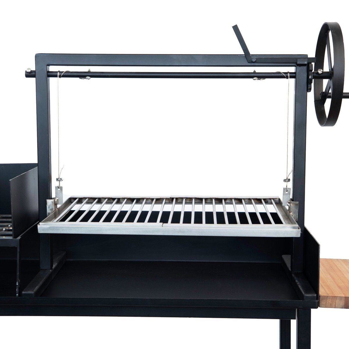 Argentine Small Inox Santa Maria grill with braseroRound BarsGaucholife