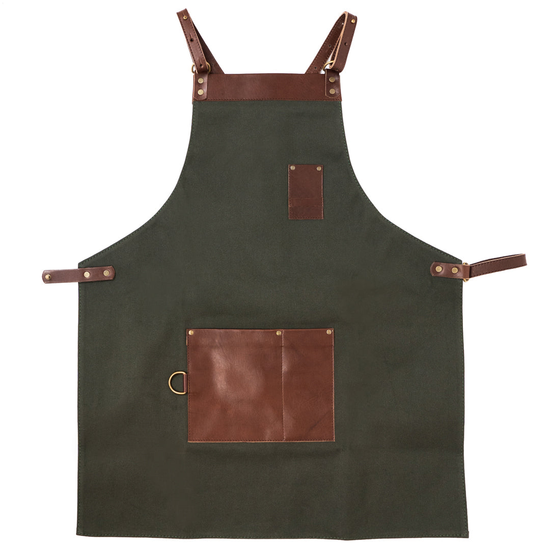 Gaucholife Apron Green Leather Cooking Apron