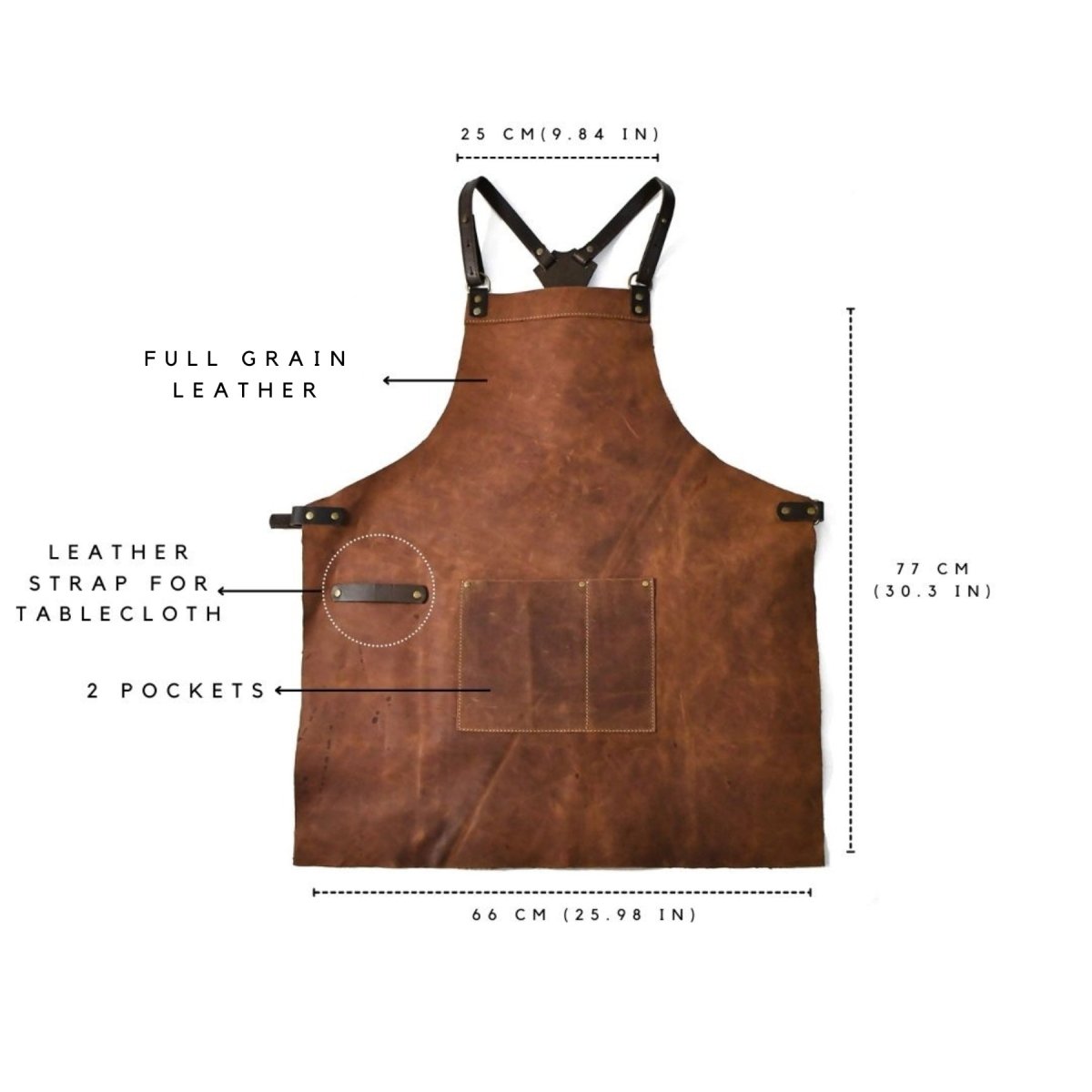 Pack of Five Personalized Leather Aprons for your BusinessBLACKGaucholife