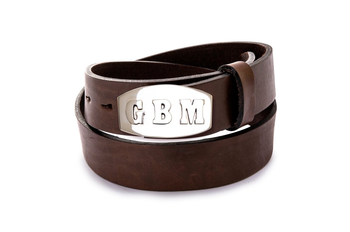 Personalized Leather Buckle BeltBrownGaucholife