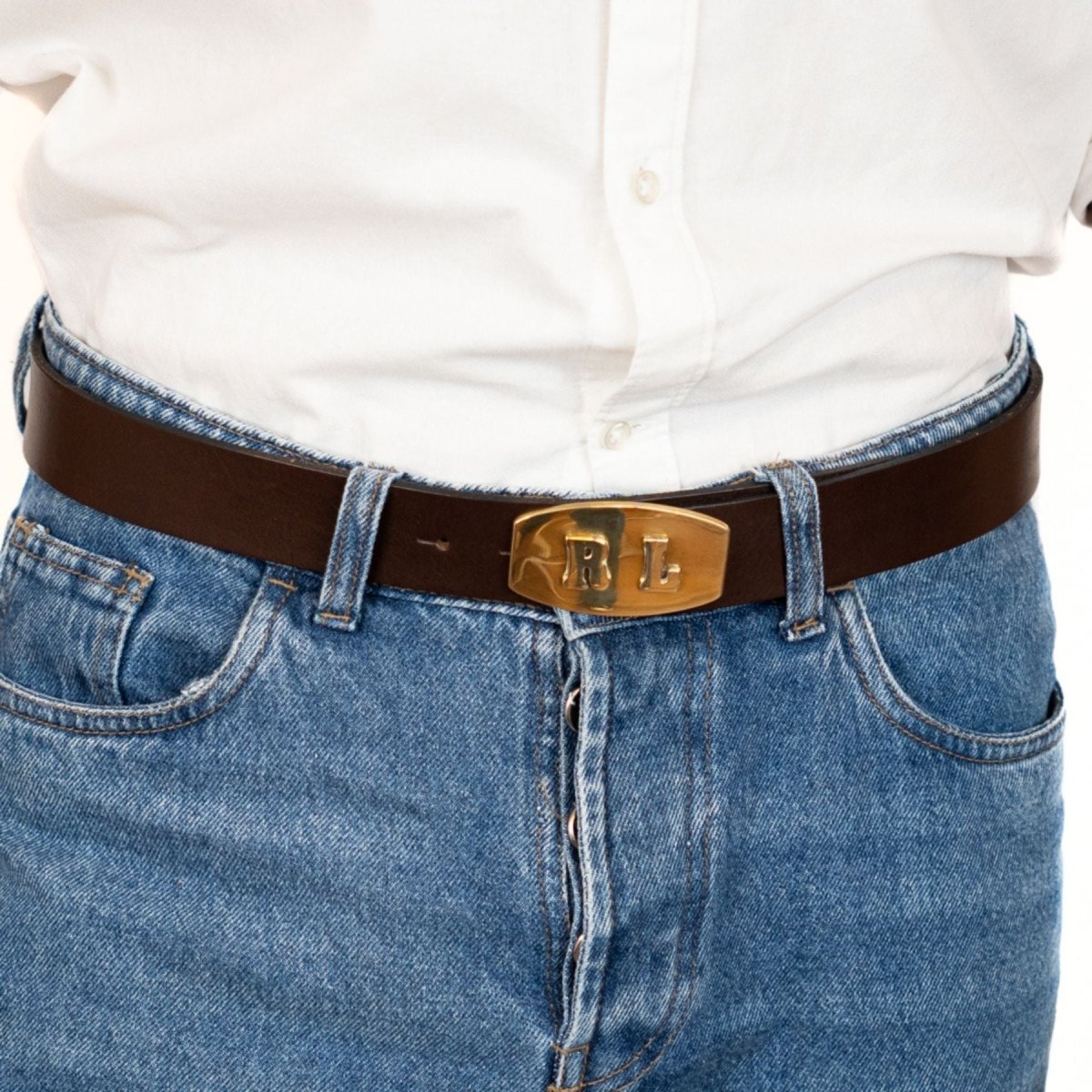 Personalized Leather Buckle BeltBrownGaucholife