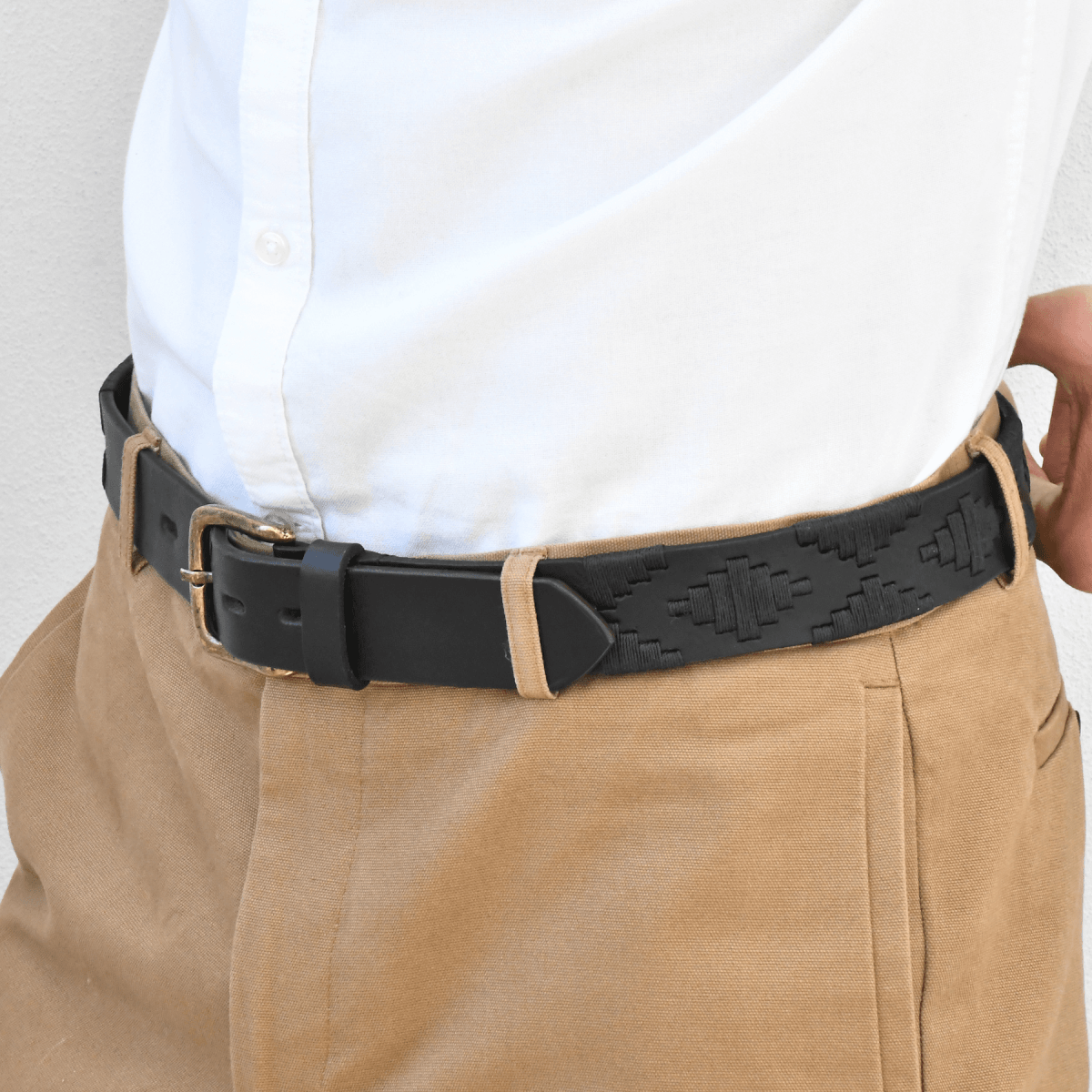 Embroidered Belt (Black/Black)30Gaucholife