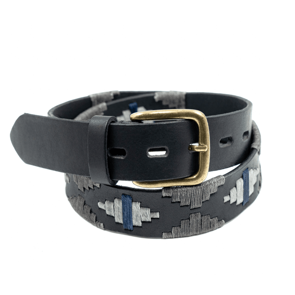 Embroidered Belt (Black/Gray)