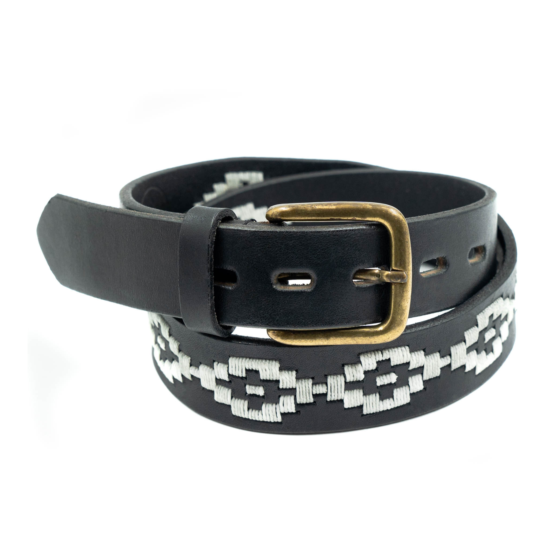 Gaucholife Belts Embroidered Belt (Black/White)