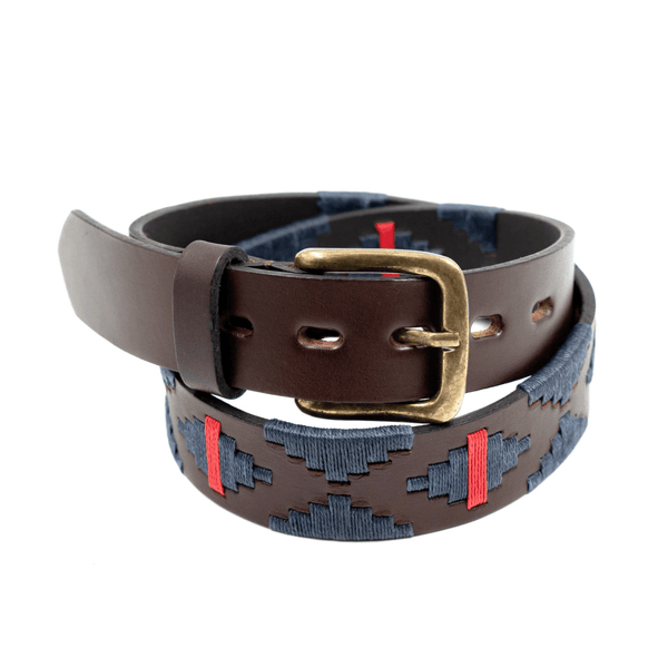 Embroidered Belt (Blue/Red)