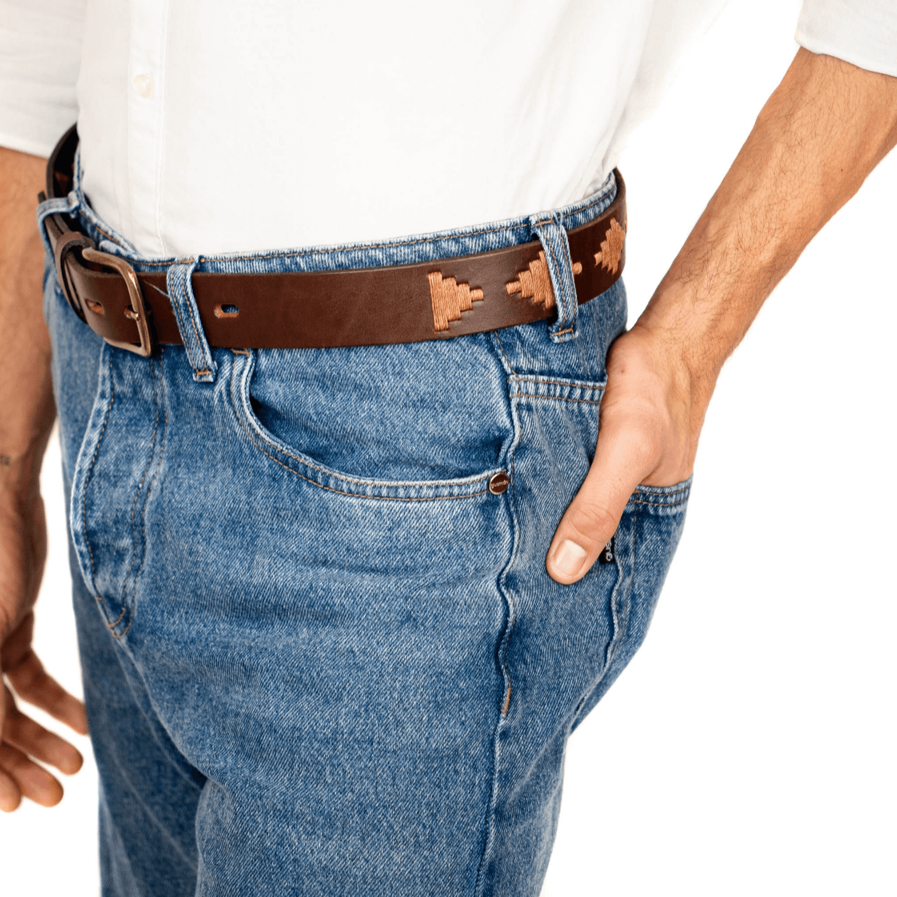 Gaucholife Belts Embroidered Belt (Brown)