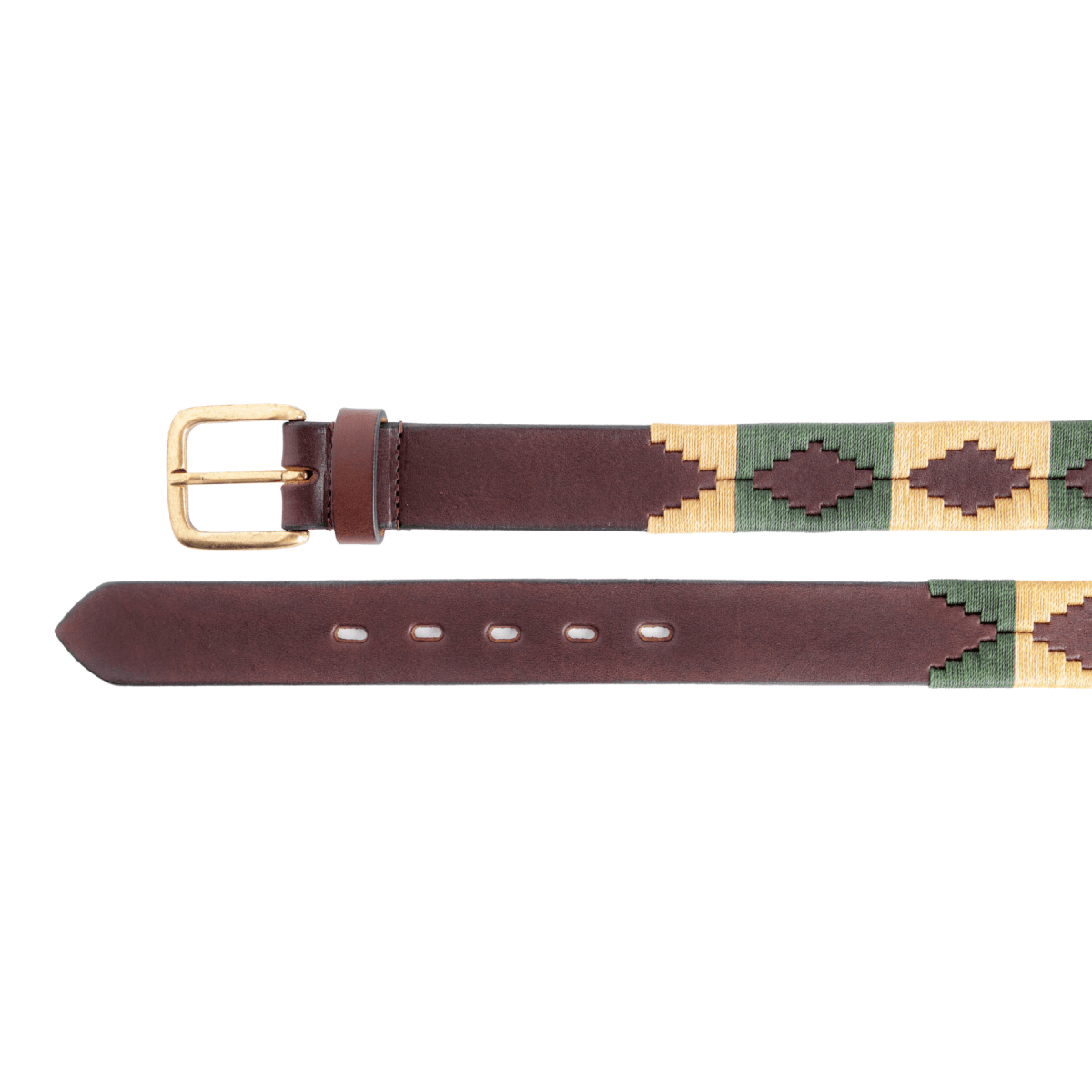 Embroidered Belt (Green and Tan)30 inchesGaucholife