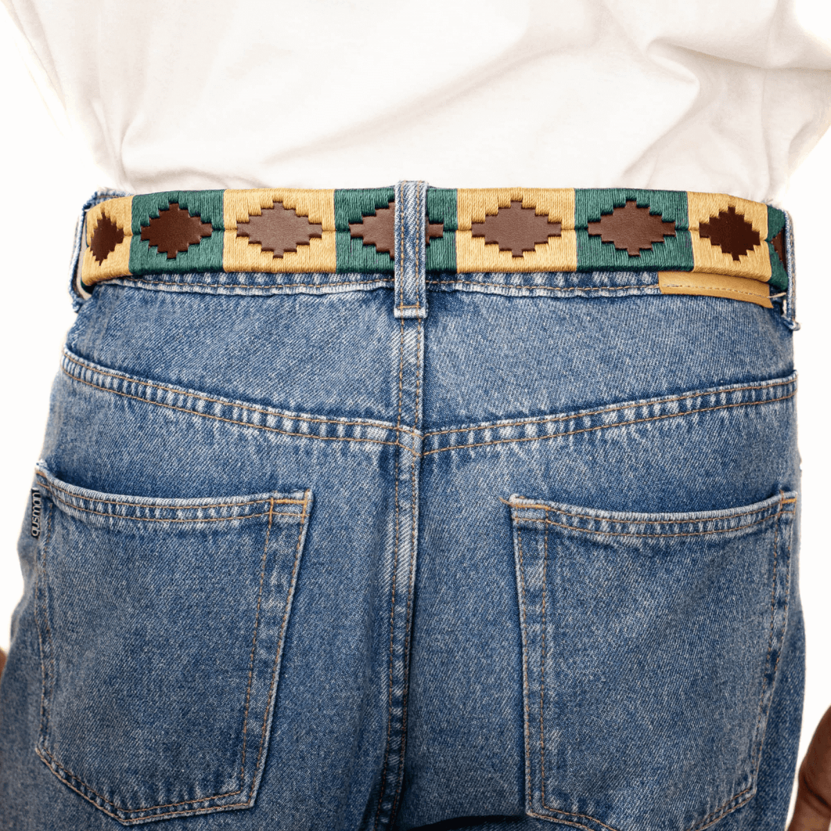 Embroidered Belt (Green and Tan)30 inchesGaucholife