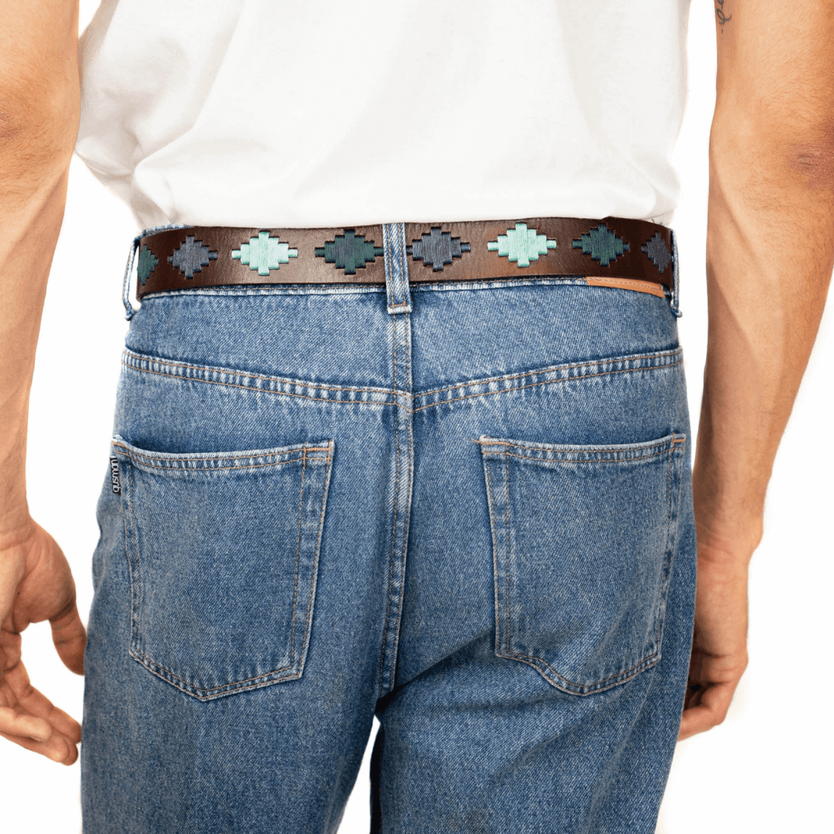 Embroidered Belt (Green/Blue)30Gaucholife