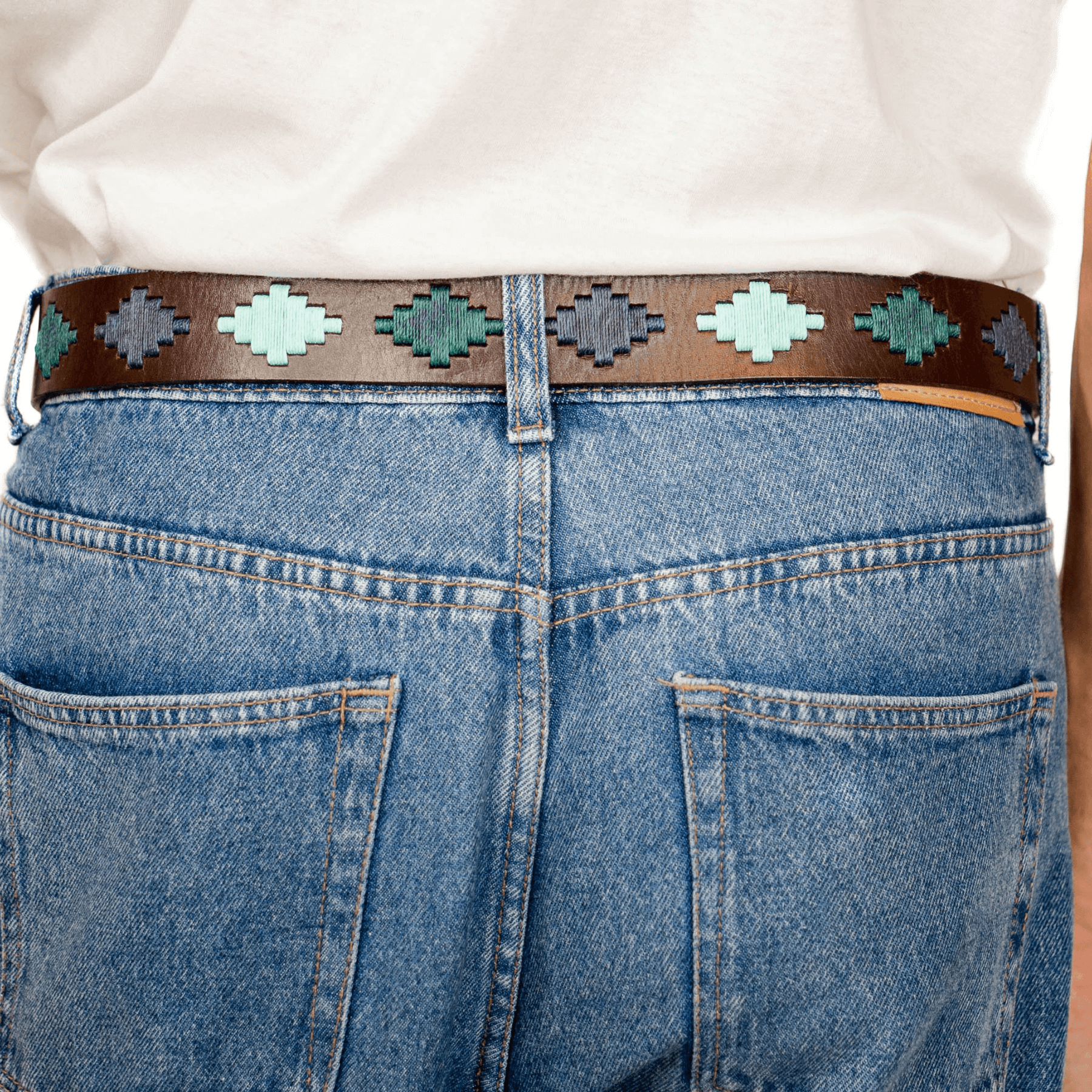 Gaucholife Belts Embroidered Belt (Green/Blue)