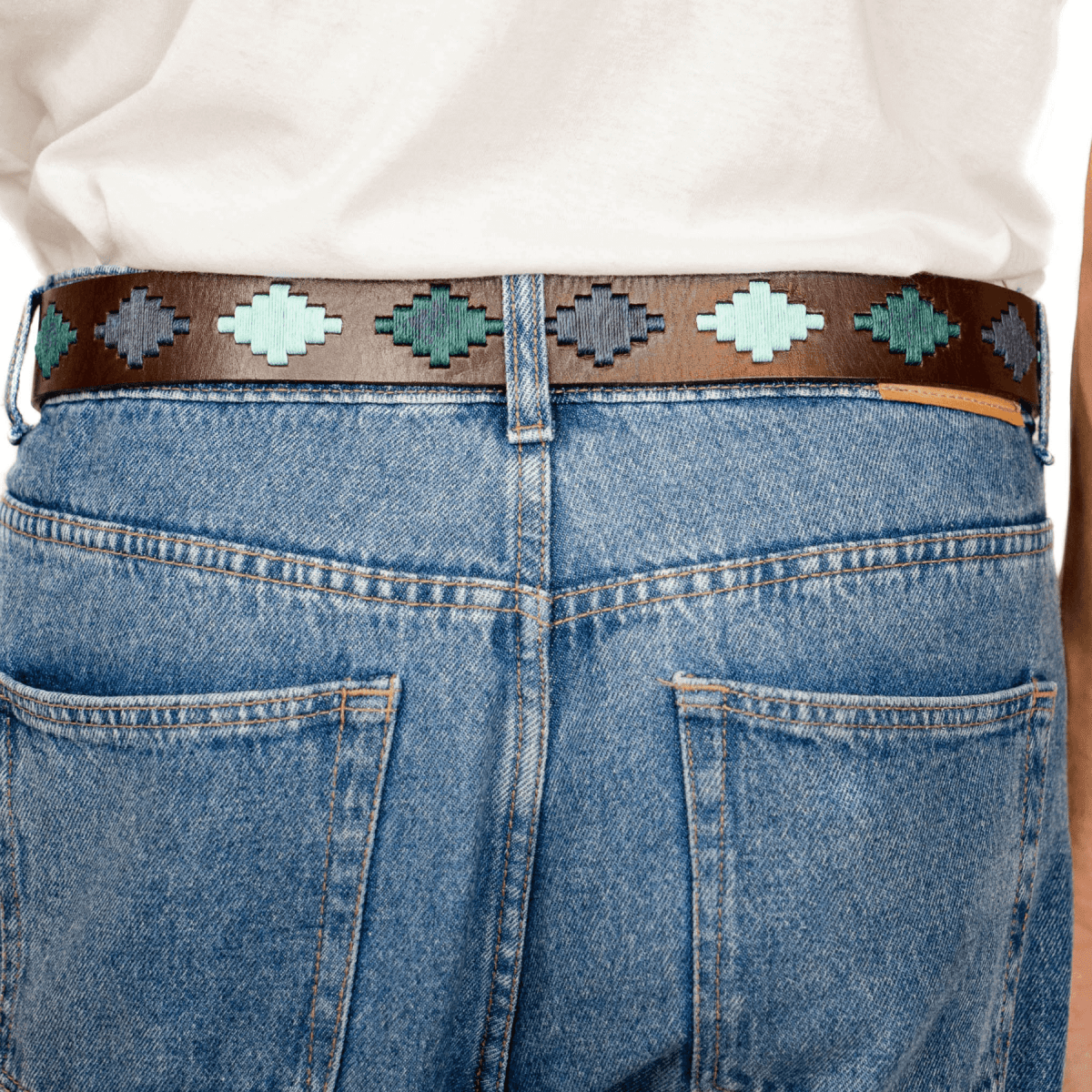 Embroidered Belt (Green/Blue)30Gaucholife