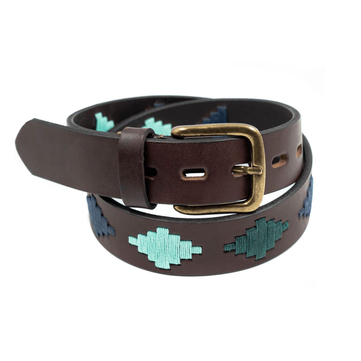 Embroidered Belt (Green/Blue)30Gaucholife