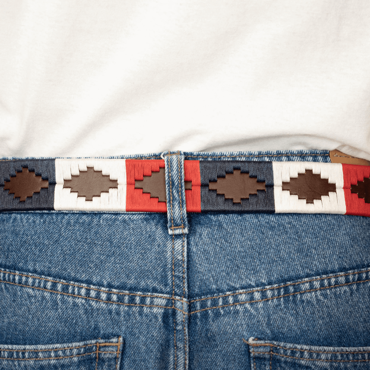 Embroidered Belt (Red/White/Blue)30 inchesGaucholife