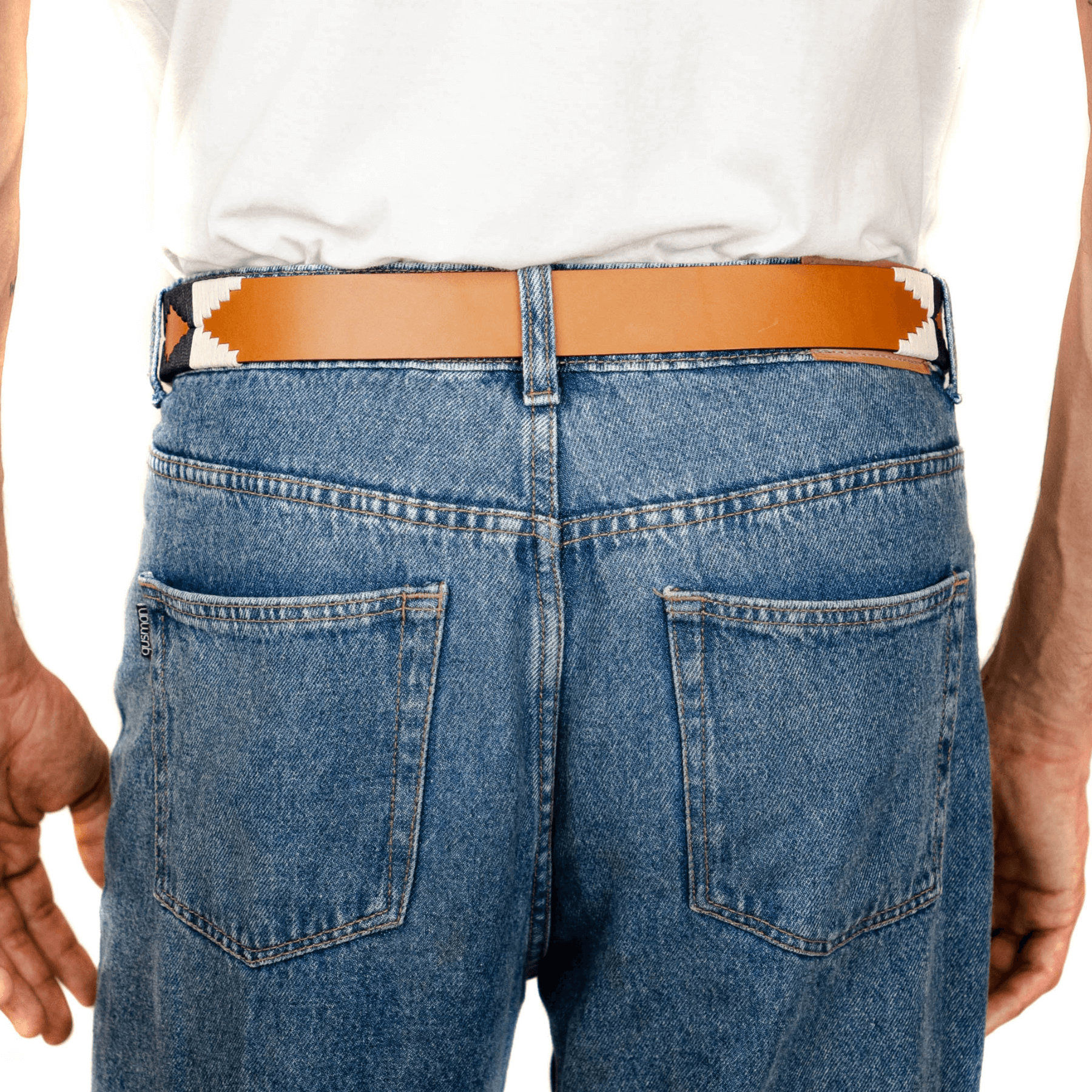 Gaucholife Belts Embroidered Belt (Tan/Blue/White)