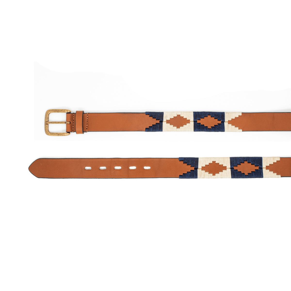 Gaucholife Belts Embroidered Belt (Tan/Blue/White)