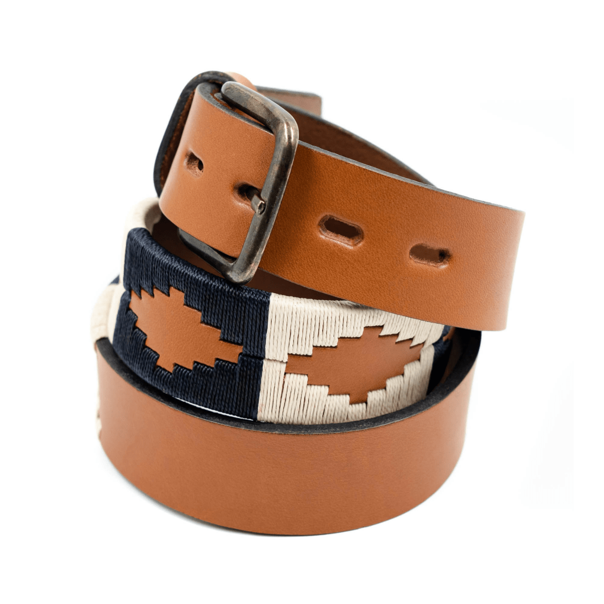 Gaucholife Belts Embroidered Belt (Tan/Blue/White)