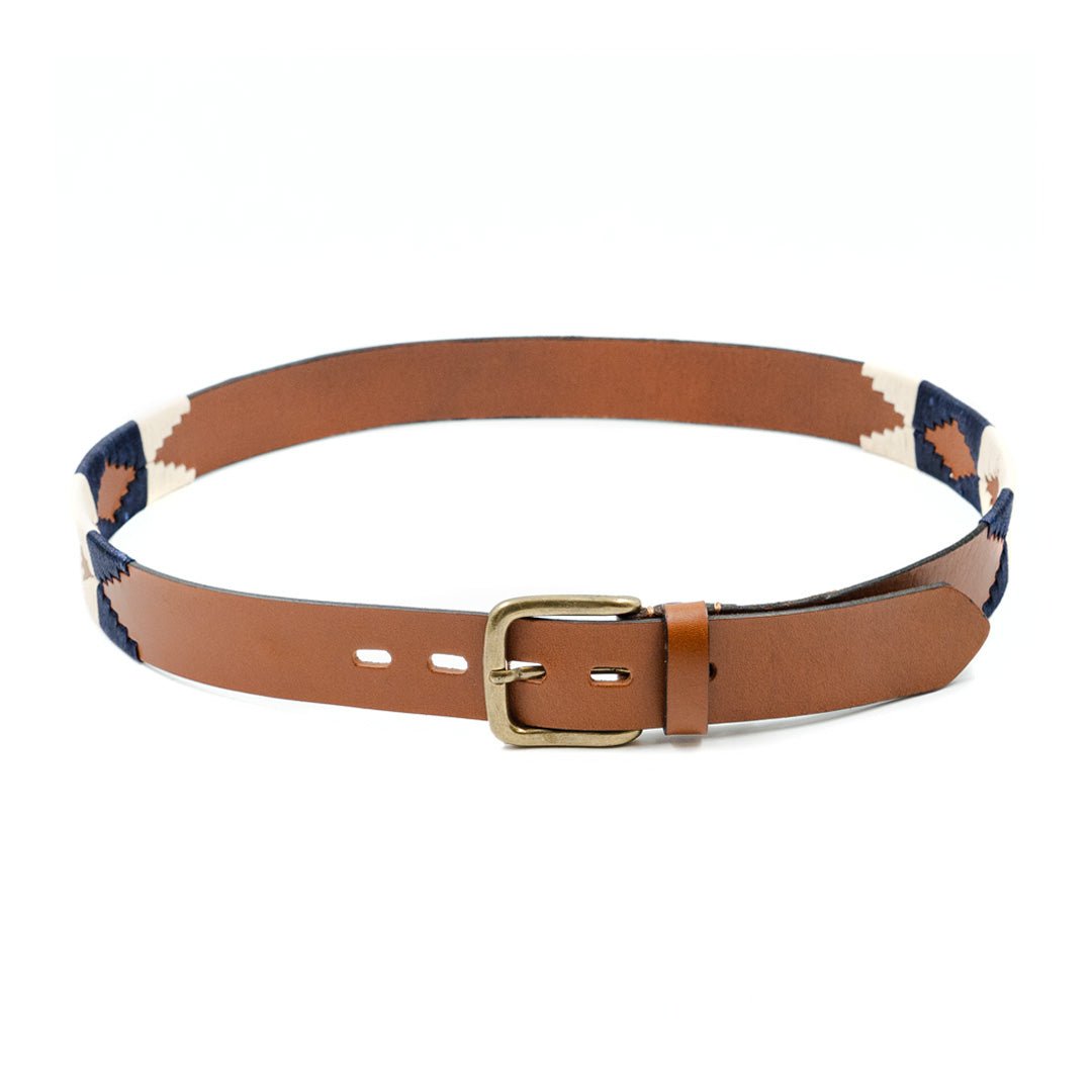 Gaucholife Belts Embroidered Belt (Tan/Blue/White)