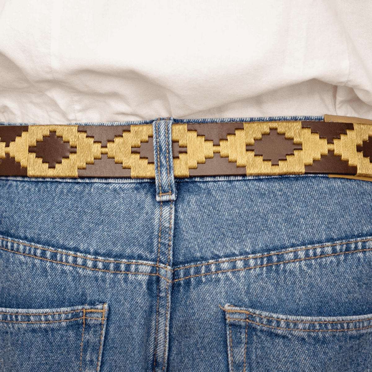 Embroidered Belt (Tan Diamond)30Gaucholife