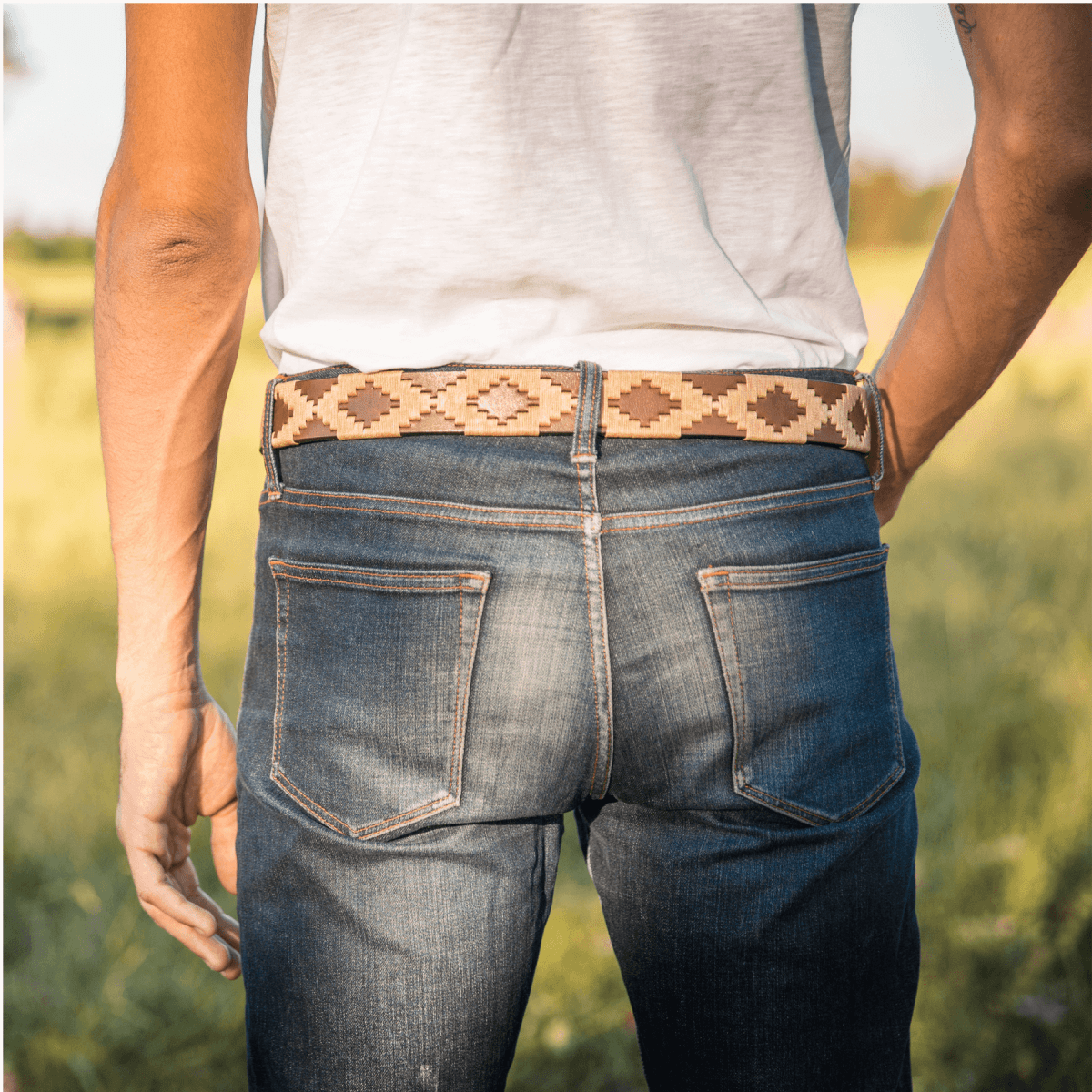 Embroidered Belt (Tan Diamond)30Gaucholife