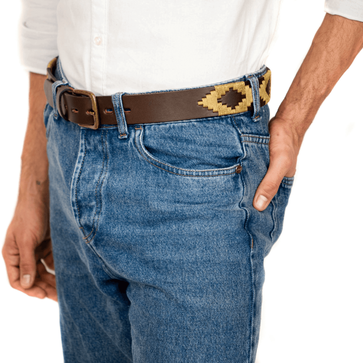 Embroidered Belt (Tan Diamond)30Gaucholife