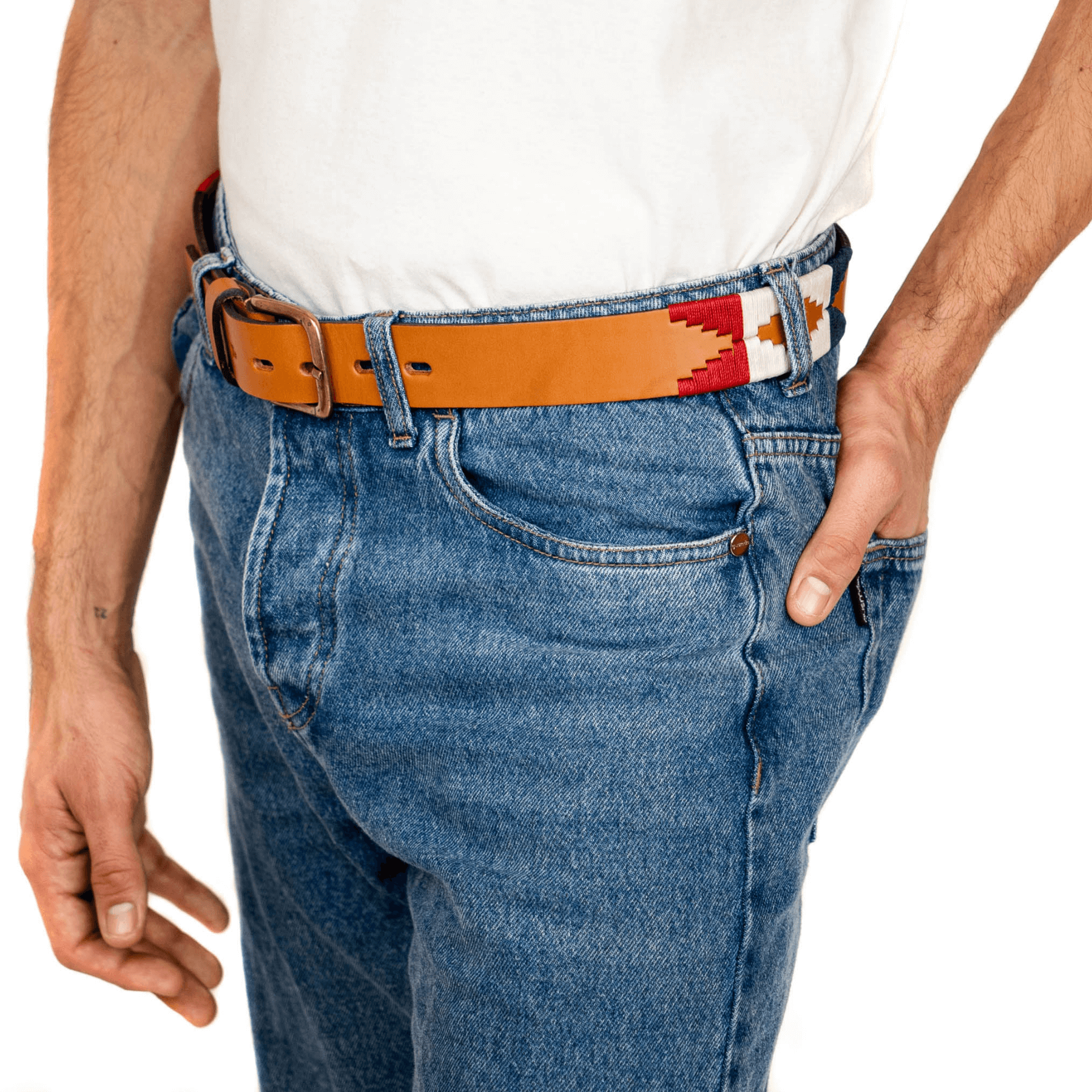 Gaucholife Belts Embroidered Belt (Tan/Multicolor)