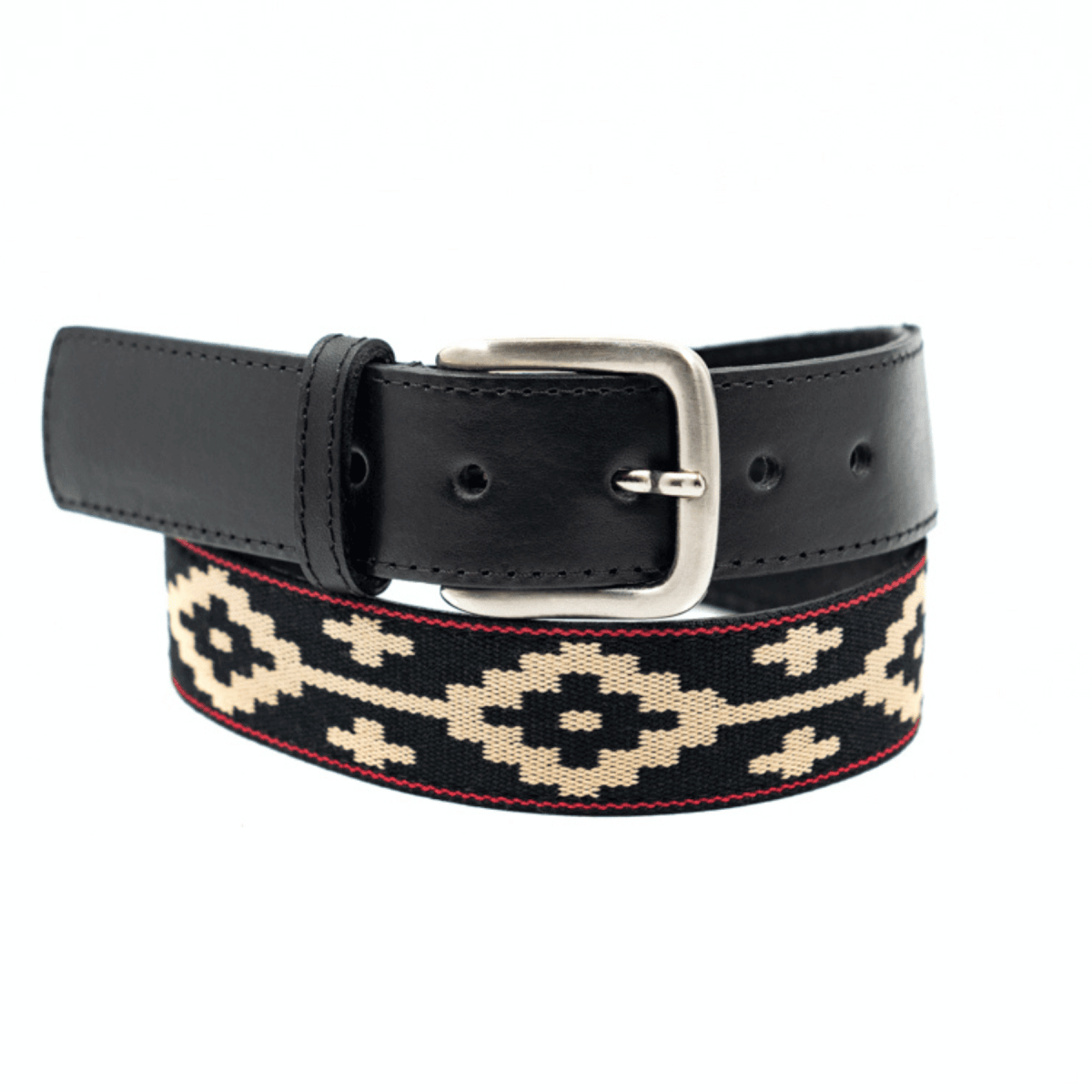 Guarda Pampas Woven Belt (Black/Black - Red)30Gaucholife