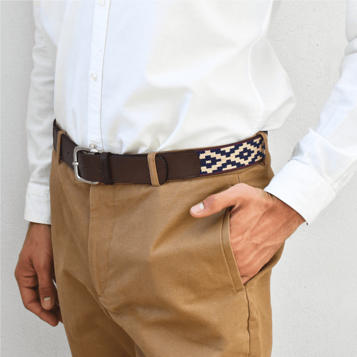 Guarda Pampas Woven Belt (Brown/Pampa Blue)30Gaucholife