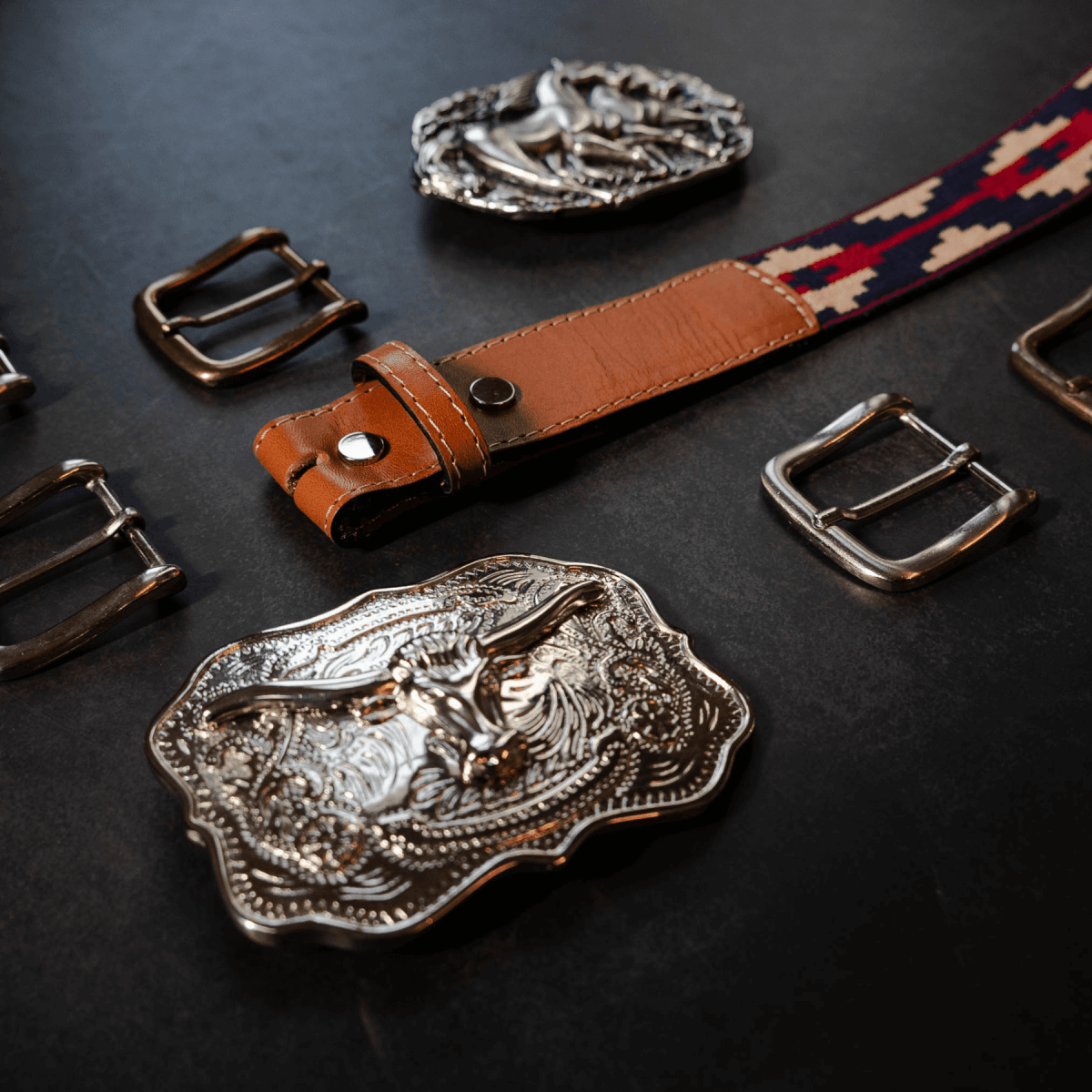 Interchangeable Buckle Leather and Guarda Pampa Belt
