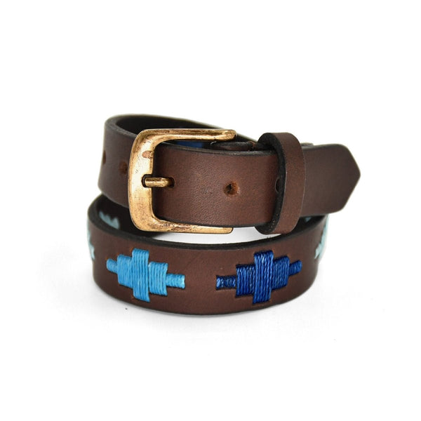 Kids Embroidered Belt (Blue)