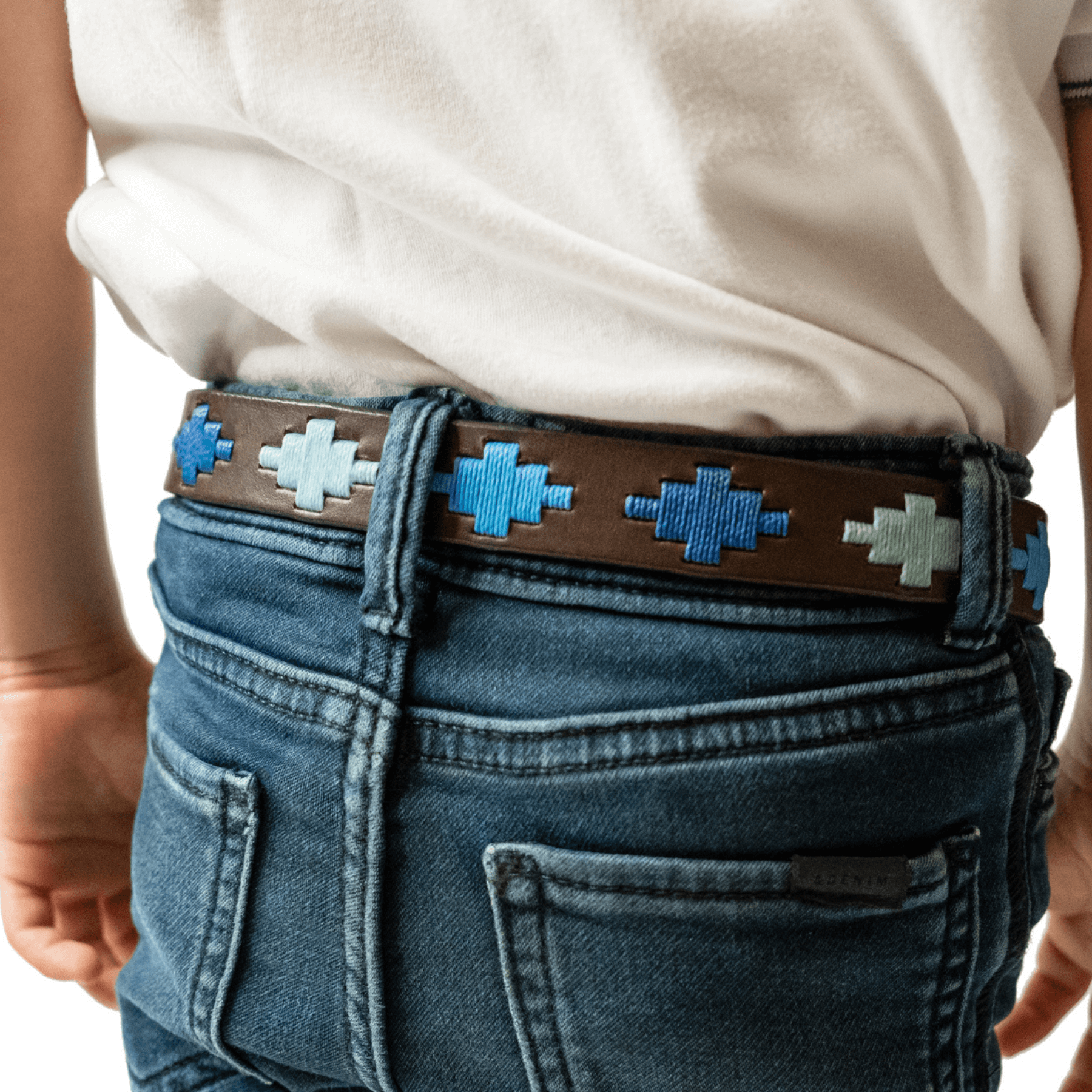 Gaucholife Belts Kids Embroidered Belt (Blue)