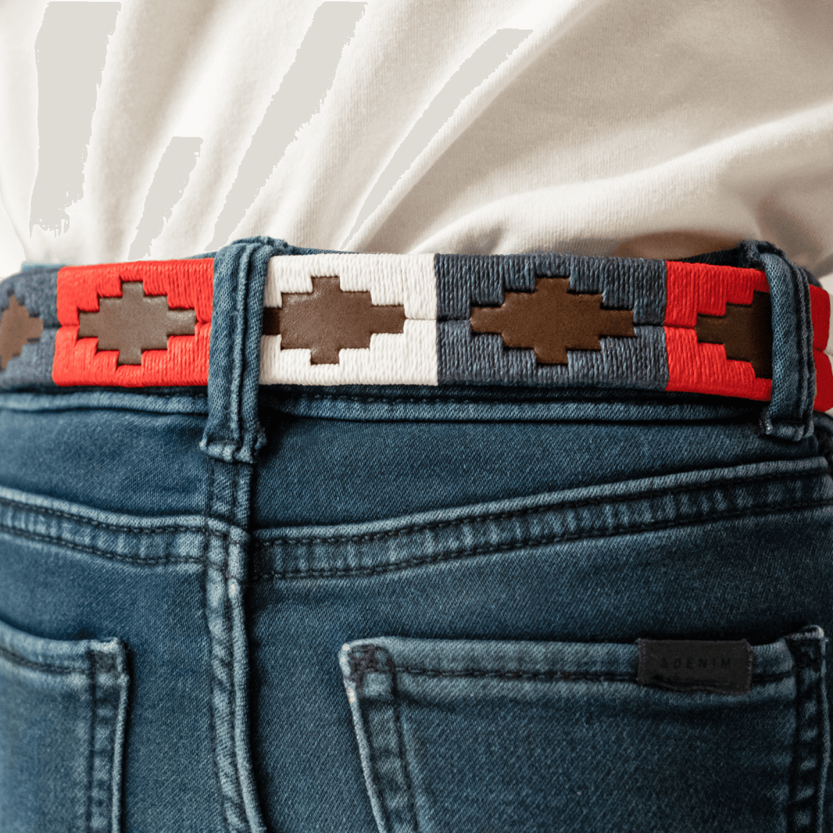 Kids Embroidered Belt (Red/White/Blue)XSGaucholife