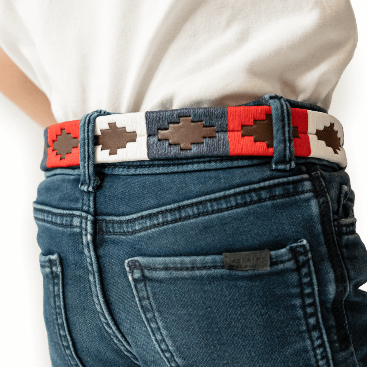 Kids Embroidered Belt (Red/White/Blue)XSGaucholife