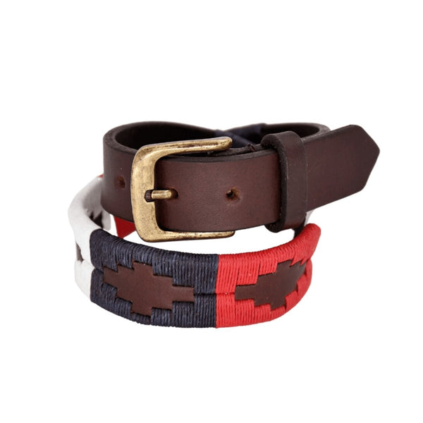 Kids Embroidered Belt (Red/White/Blue)